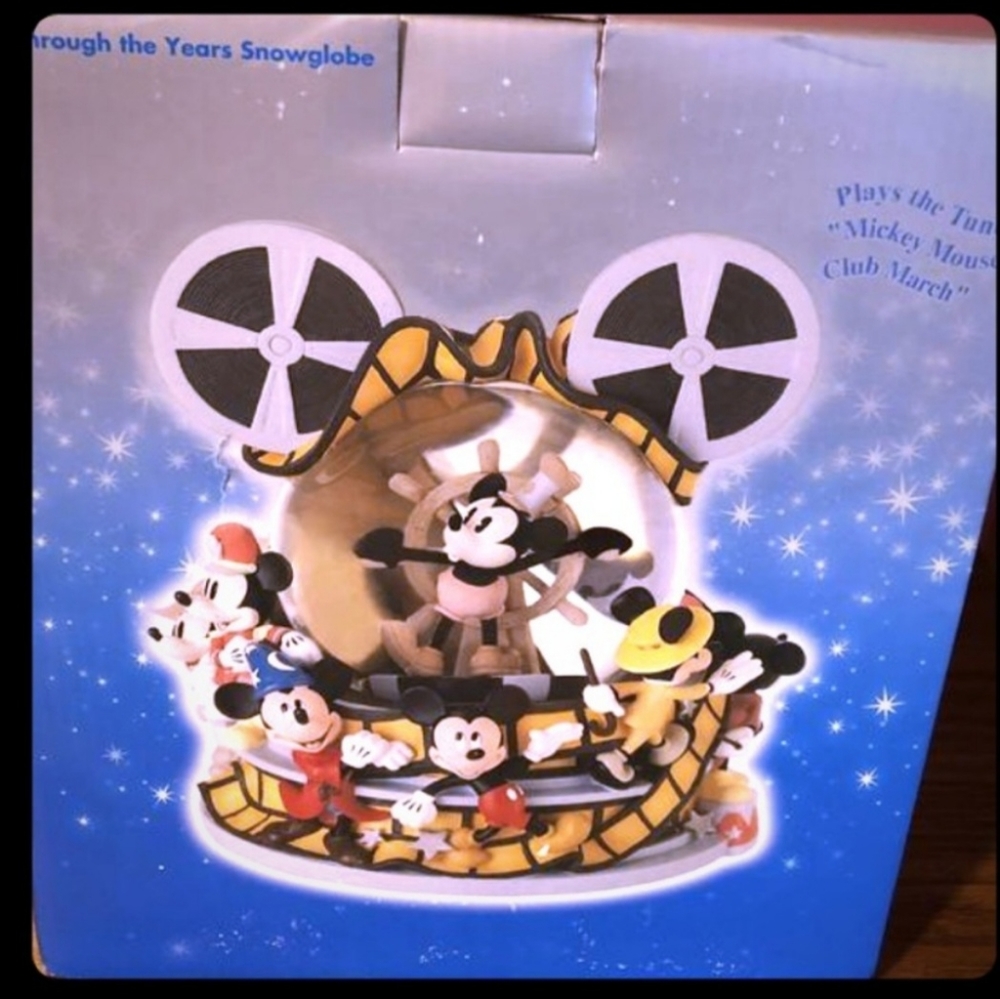 Mickey Mouse through the year's snow globe
